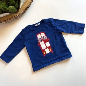Baby Boden British Flag Double Decker Bus Shirt | 3-6m